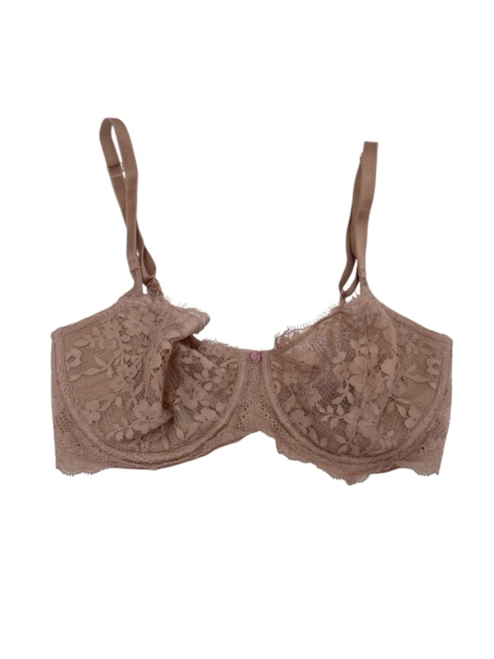 Victoria's Secret Dream Angels Push-Up Without Padding Bra Size 32DDD Tan Lace